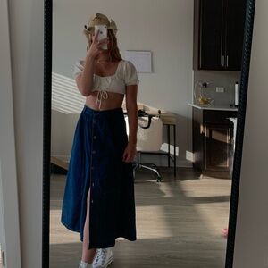 Vintage Denim Midi Skirt